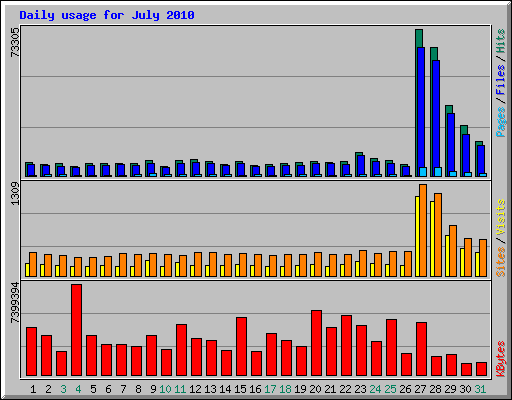 Daily usage for July 2010
