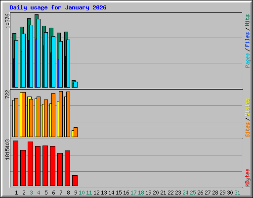 Daily usage for January 2026