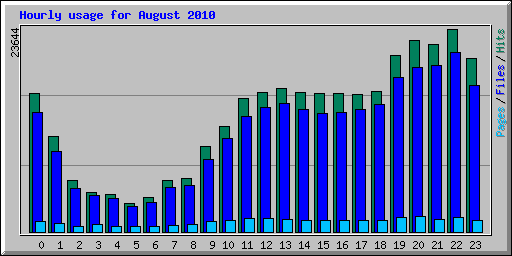 Hourly usage for August 2010