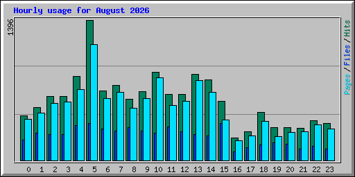 Hourly usage for August 2026